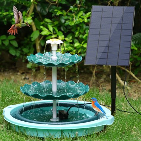 Aisitin Fontaine De Bain D Oiseaux Solaire Pompe Niveaux W