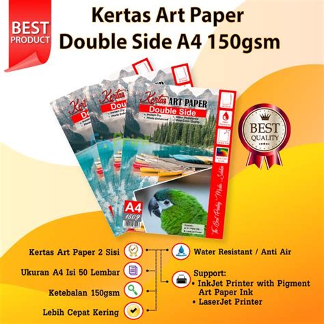 Jual Kertas Art Paper 150 GSM A4 Isi 50 Lembar Di Lapak FixPrint