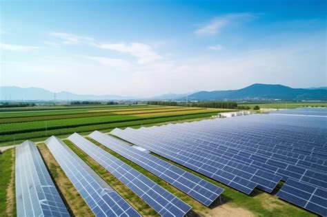 Premium Ai Image Sustainable Synergy Harnessing Renewable Energy Through Solar Farms In An