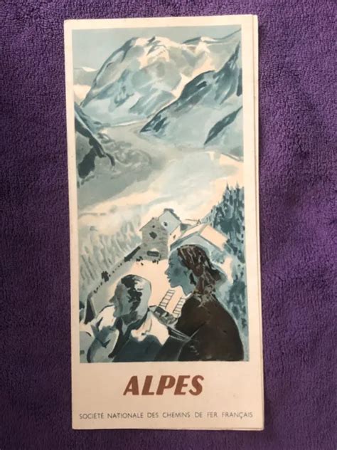 Sncf Rare Sncf Map Leaflet Alps Region Picclick Uk