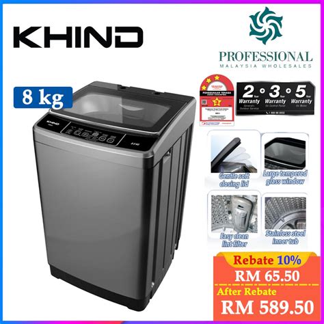 Khind Fully Auto Washing Machine Washer 15 Kg 12 Kg 10 Kg 8 Kg WM80A