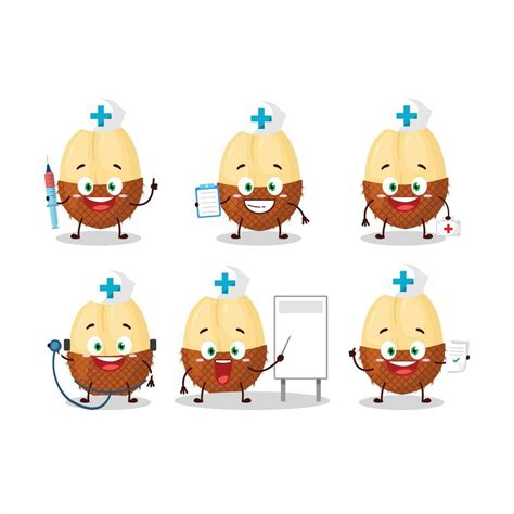 médico profesión emoticon con rebanada de salak dibujos animados