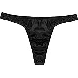 Buy Tiaobug Mens Underwear Soft Shiny Satin Ruffled Low Rise Bikini G