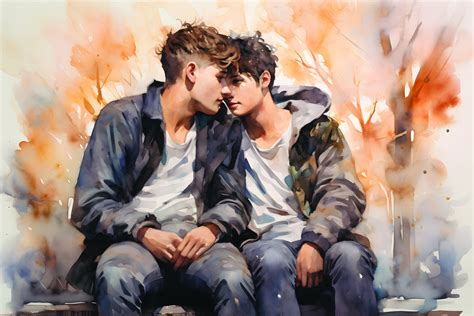 Watercolour Painting Gay Art Male Painting Male Portrait Etsy