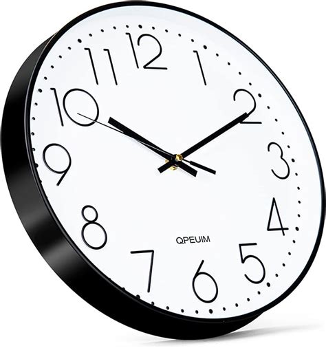 Qpeuim Wall Clock Inch Wall Clocks Non Ticking Battery Operated With