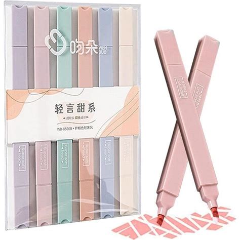 Surligneurs Pastel Double Pointe Avec Couleurs Assorties Douces