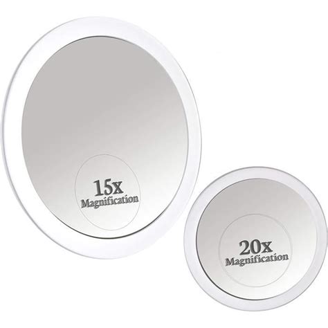 Miroir Grossissant X 20 Et X 15 Fois Avec Ventouse Pour Salle De Bain