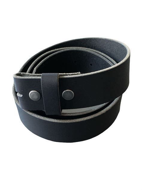 Black Full-grain Leather Belt Interchangeable Snap Belt - Etsy