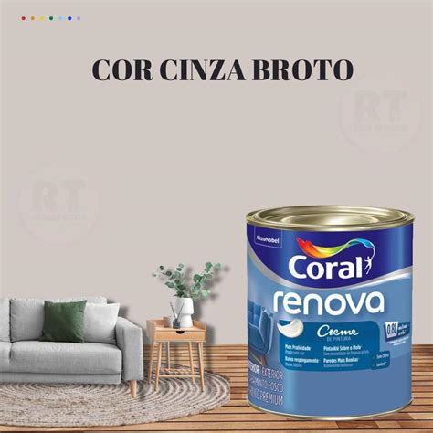 Tinta Parede Cinza Renova Acrílica Fosca 800ml Coral Tinta para