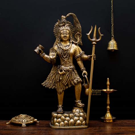 brass large standing shiv shankar bhagwan murti  home decor  feet