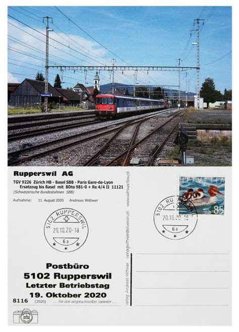 Rupperswil Aargau Ansichtskarte Letzttag Post Dispo Zug Sbb Kaufen