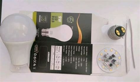 B22 9W HYBRID SERIES DOB LED BULB RAW MATERIAL WITH BOX Aluminium