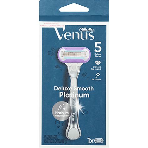 Gillette Venus 5 Blades Deluxe Smooth Platinum Razor 1 ea | Shaving ...