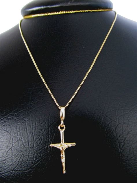 Cordão 60cm Pingente Cruz Corpo Jesus Cristo F Ouro 18k R 73 18