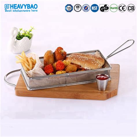 Heavybao Commercial Tool Kitchen Stainless Steel Frying Wire Serving