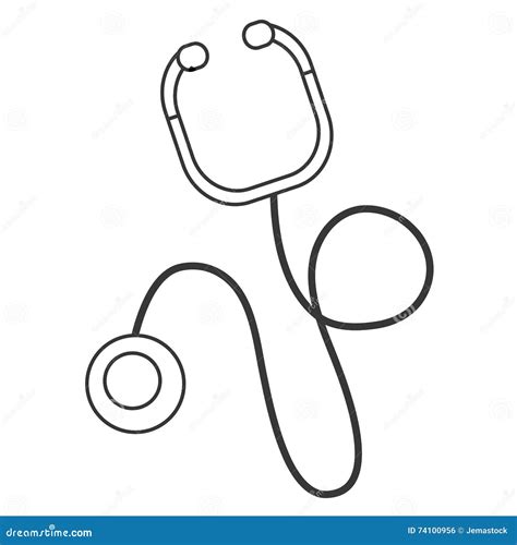 Simple Stethoscope Icon Stock Illustration Illustration Of