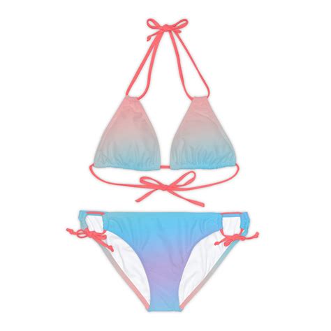 Beach Goddess Ombre Bikini String Top Sexy Beachwear Swimwear Women S