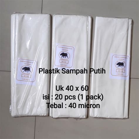 Jual Kantong Plastik Sampah Putih Uk X Isi Pcs X Isi