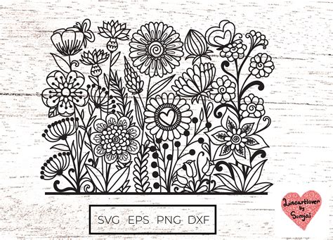 Repeatable Mandala Flowers Svg Zentangle Svg Mandala Svg Etsy