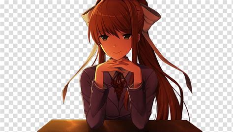 Doki Doki Literature Club Desktop Monika Transparent Background Png