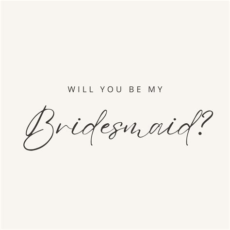 Minimal Bridesmaid Proposal Card Template, Printable Bridesmaid