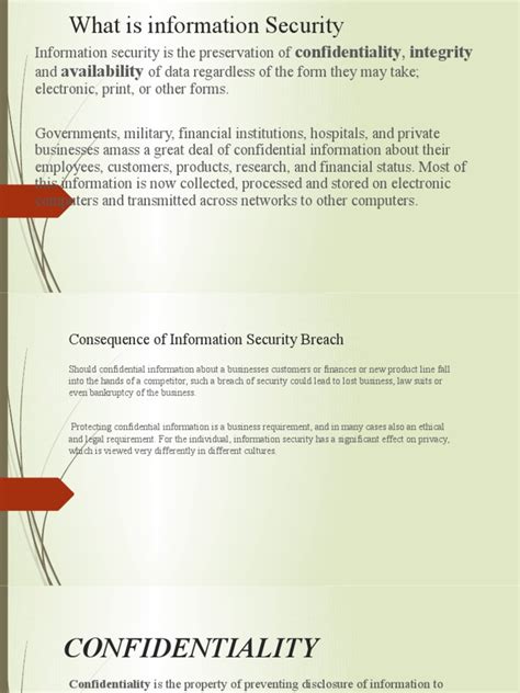 information security confidentiality integrity availability