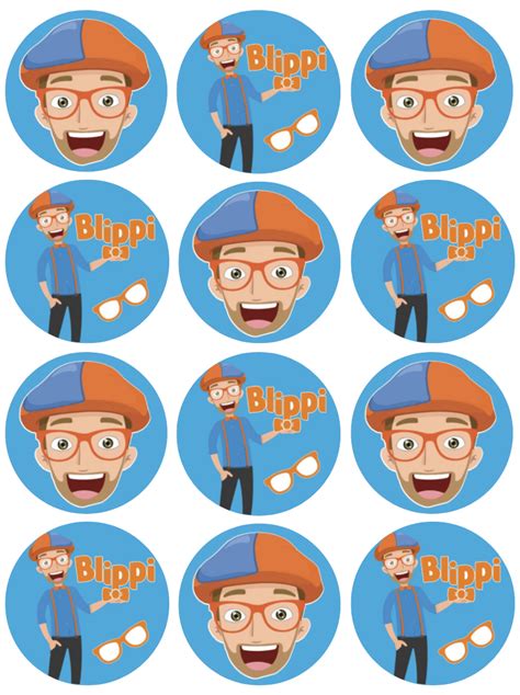 Printable Blippi Birthday Cupcake Toppers Blippi Party Supplies My