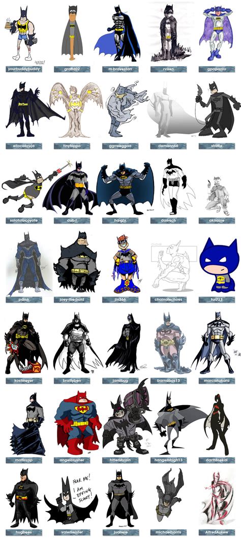 One Character Lineup : Batman by striffle on deviantART