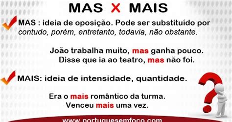 Qual A Diferença De Mais Para Mas - Diferença De Mas E Mais