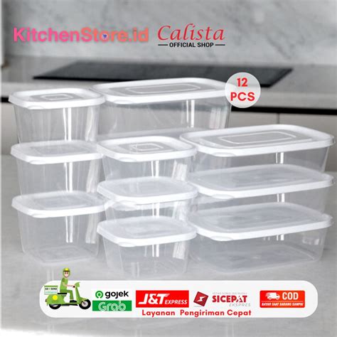 Jual TOPLES KULKAS CALISTA RUMOI PUTIH BENING TRANSPARAN 12 PCS SET