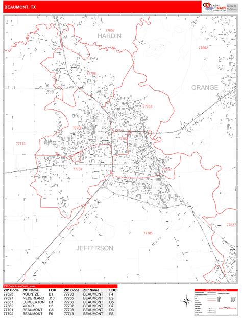 Beaumont Texas Zip Code Map