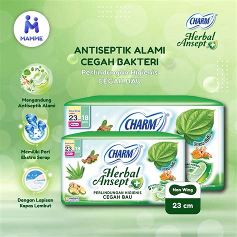 Jual Charm Pembalut Antiseptic Herbal Wing Non Wing Cm Cm