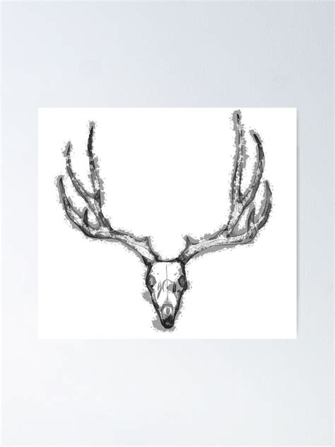 Dark Deer Skull Poster For Sale By Soaringinsignia Redbubble