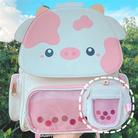 Preorder Strawberry Cow Boba Ita Backpack Kawaii Bags Bags Cute