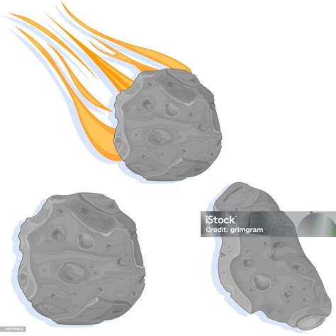 Asteroid Dan Meteor Ilustrasi Stok Unduh Gambar Sekarang Meteorit Batu Fenomena Alam