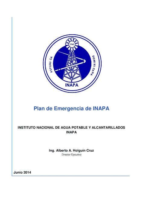 PDF Plan De Emergencia Del INAPA DIPECHO LACdipecholac Net Docs