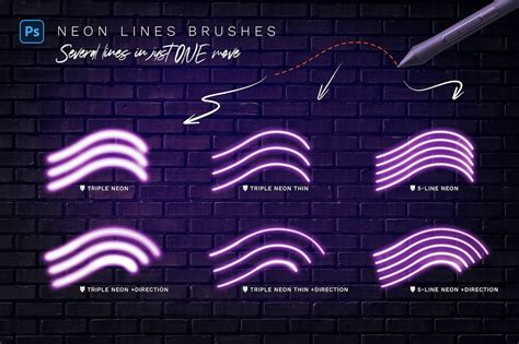 Glowing Neon Photoshop Brushes Teletype