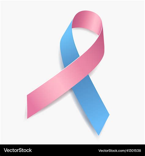 Pink and blue ribbon awareness male breast cancer Vector Image