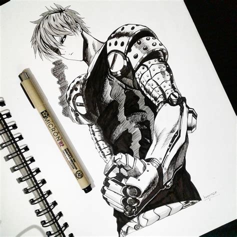 Share 130 Genos One Punch Man Drawing Latest Seven Edu Vn