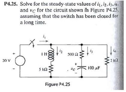 Solved Solve For The Steady State Values Of I1 I2 I3 I4 And Chegg