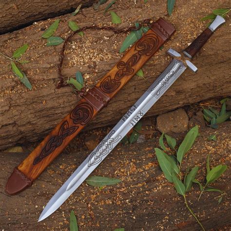 hand forged damascus steel viking sword medieval norse replica