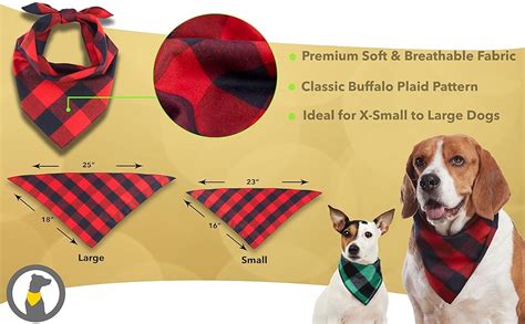 Odi Style Buffalo Plaid Dog Bandana 4 Pack Cotton