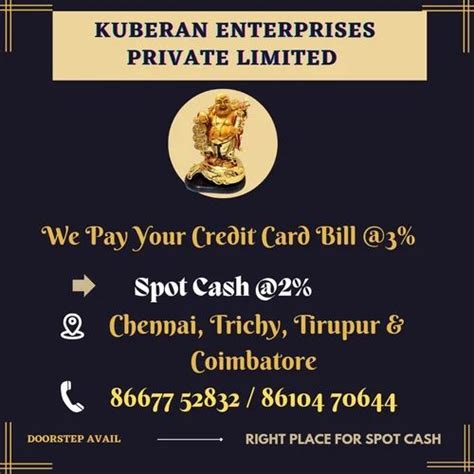 Cash Against Credit Card In Ayyappa Nagar At Best Price In Chennai Id