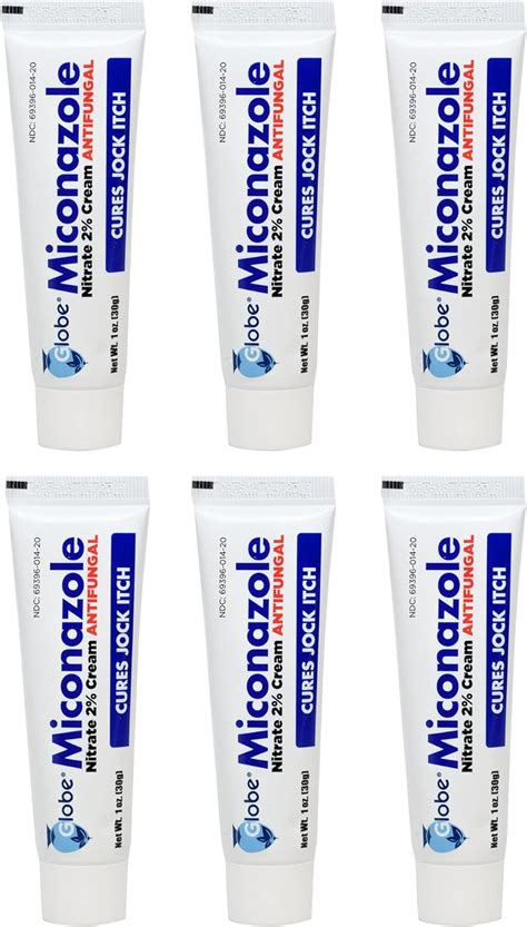 Miconazole Globe 6 Pack 2 Nitrate 2 Antifungal Cream