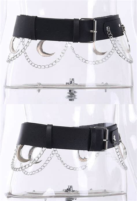 Gothic Waist Belt Gothic Decorations Outfit Black Pu Leather Belt