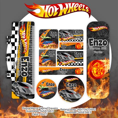 ETIQUETAS ESCOLARES PERSONALIZADAS TEMA HOT WHEELS Shopee Brasil