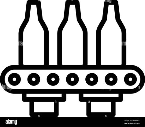 Vector de contorno de icono de línea de proceso de cerveza Depósito de