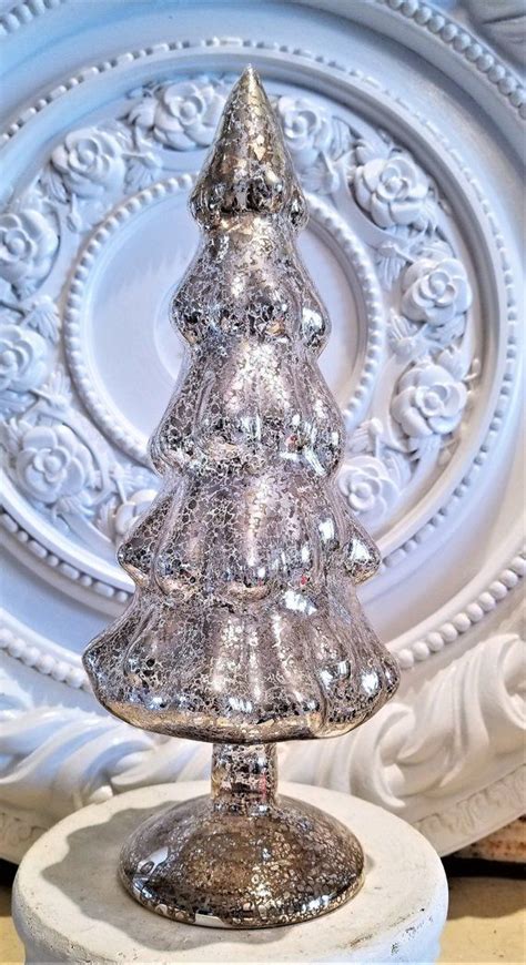 11 Vintage Style Silver Mercury Glass Christmas Tree Decoration