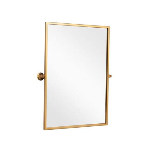 Neutype In W X In H Modern Rectangle Metal Framed Gold Pivoted