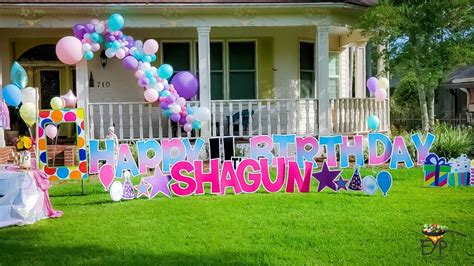 creative yard decorations  birthday  surprise  guests